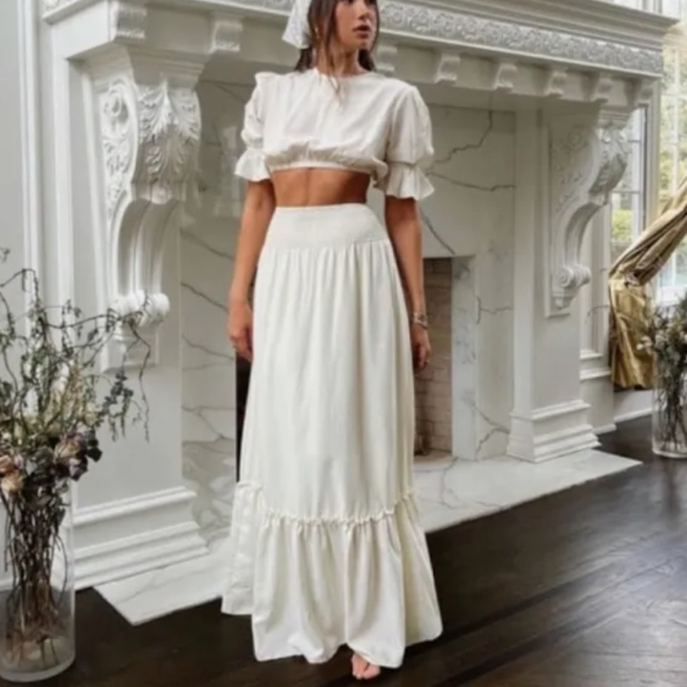 We wore what white skirt set